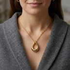 Sculptural Teardrop Pendant Necklace