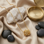 Textured Multi-Strand Knot Pendant Necklace