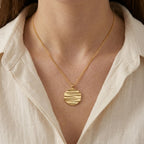 Rippled Octagon Medallion Necklace