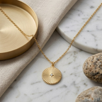 Starburst Medallion Solitaire Necklace