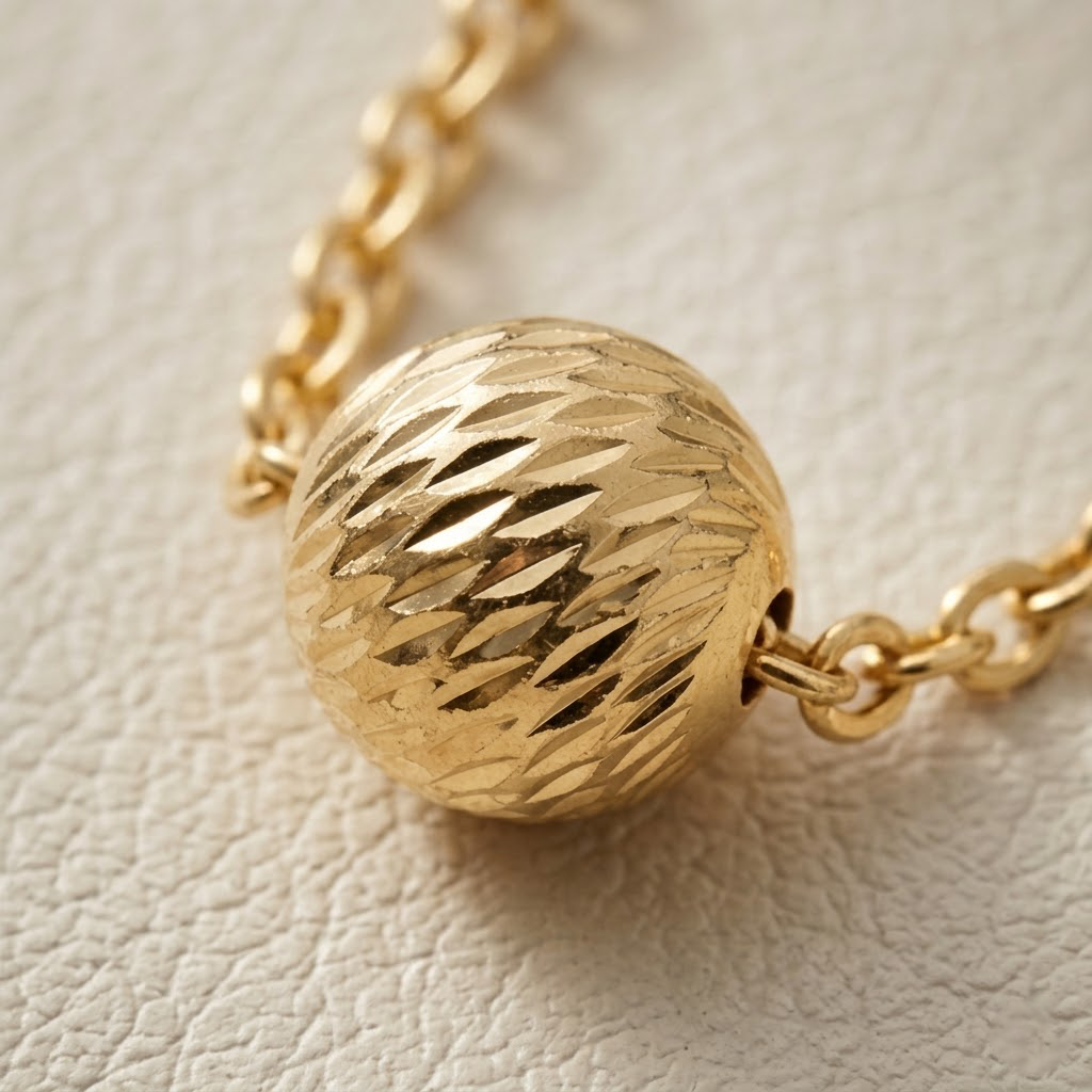 Diamond-Cut Sphere Pendant Necklace
