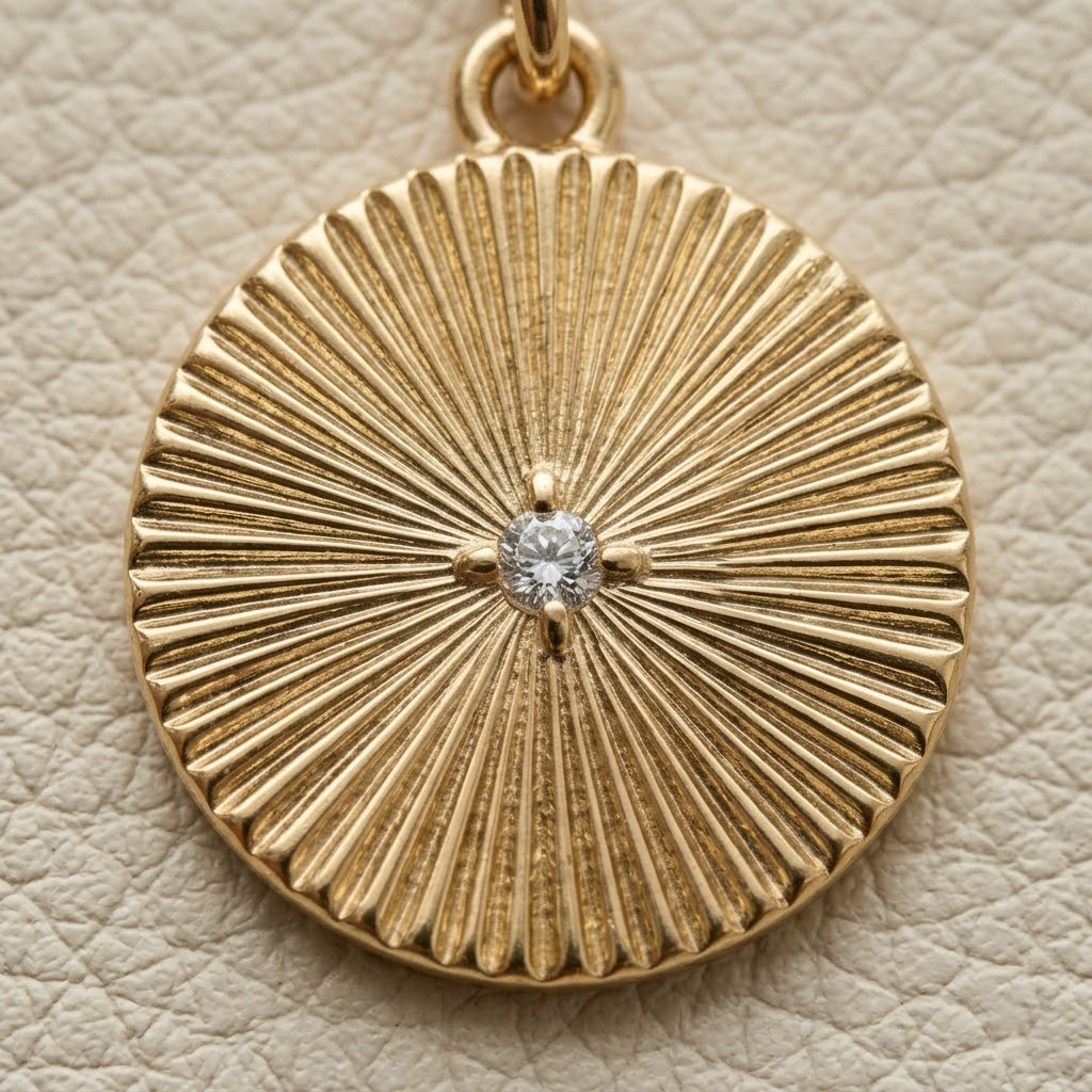 Starburst Medallion Solitaire Necklace