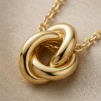 Minimalist Interlocking Double Ring Necklace