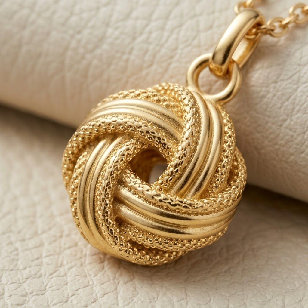 Textured Eternal Love Knot Necklace