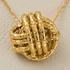 Textured Multi-Strand Knot Pendant Necklace