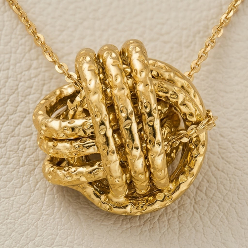 Textured Multi-Strand Knot Pendant Necklace