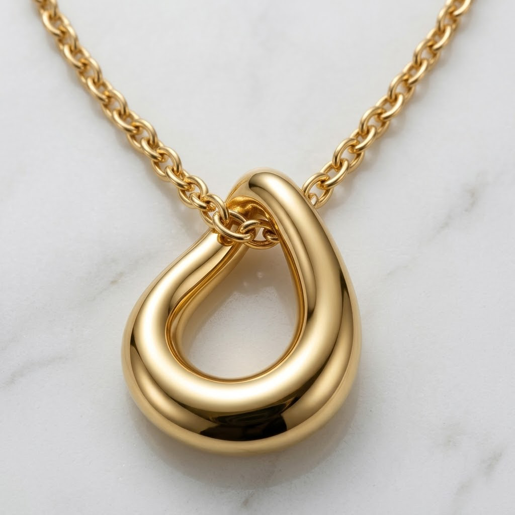 Sculptural Teardrop Pendant Necklace