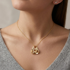 Interlocking Triple Loop Pendant Necklace