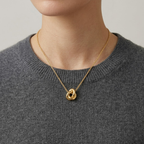 Minimalist Interlocking Double Ring Necklace