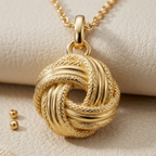 Textured Love Knot Pendant Necklace