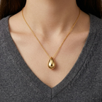 Minimalist Solid Teardrop Pendant Necklace