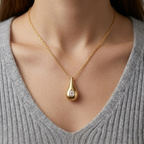 Radiant Teardrop Solitaire Pendant Necklace