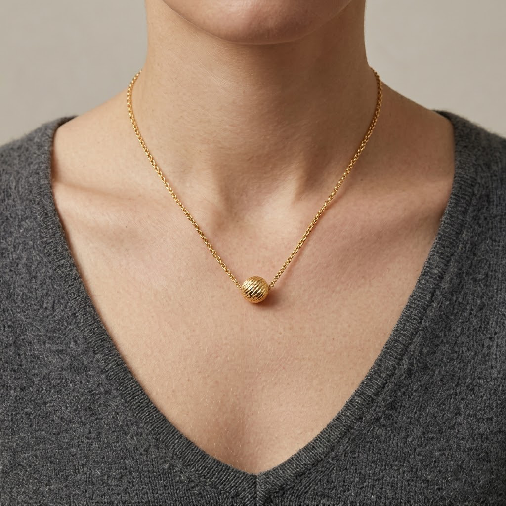 Diamond-Cut Sphere Pendant Necklace