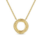 Interlocking Double Ring Pendant Necklace
