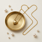 Gemini said Minimalist Puffed Heart Pendant Necklace