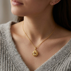 Textured Love Knot Pendant Necklace