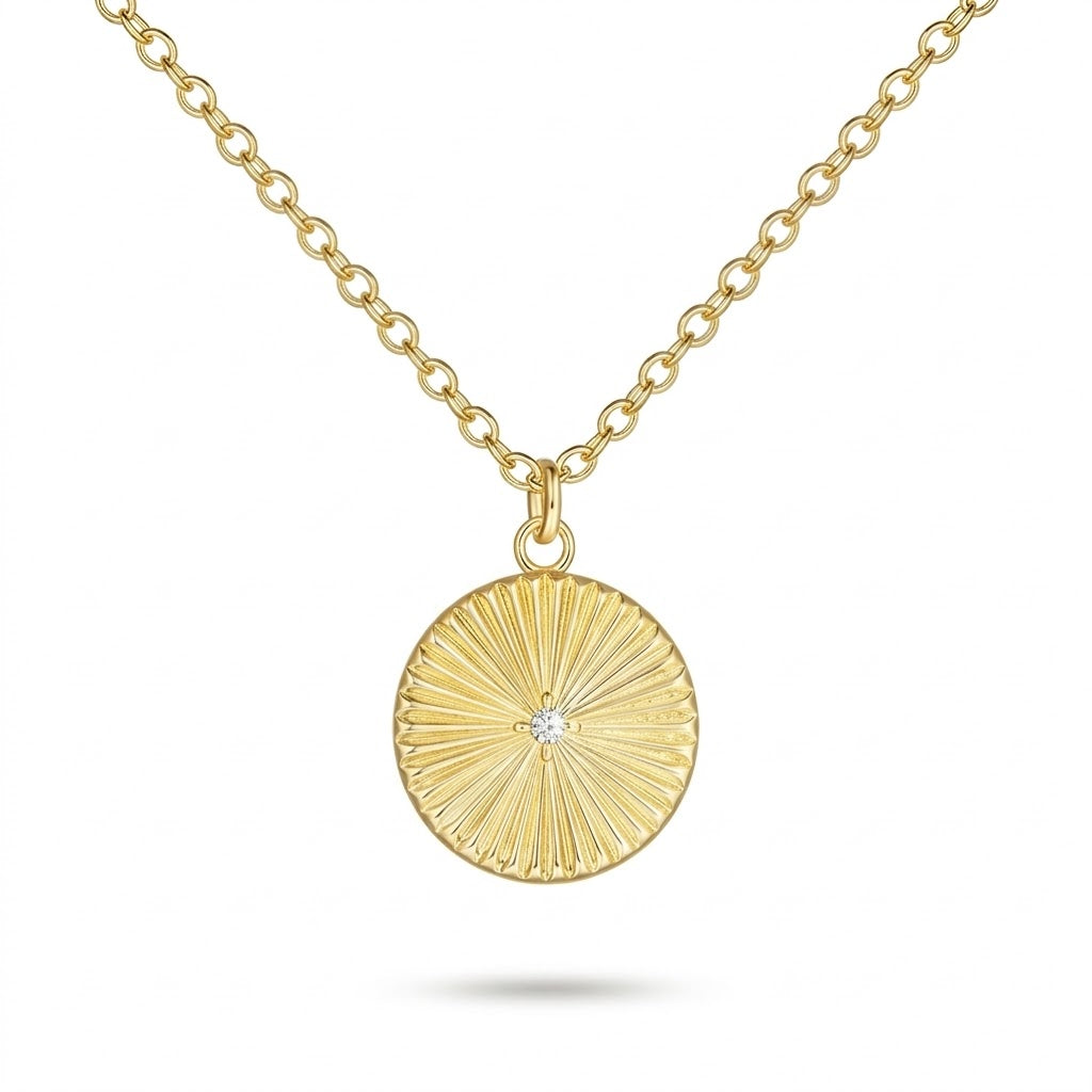 Starburst Medallion Solitaire Necklace