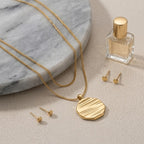 Rippled Octagon Medallion Necklace