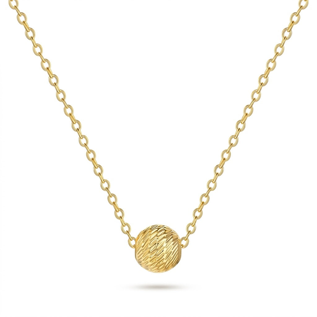 Diamond-Cut Sphere Pendant Necklace