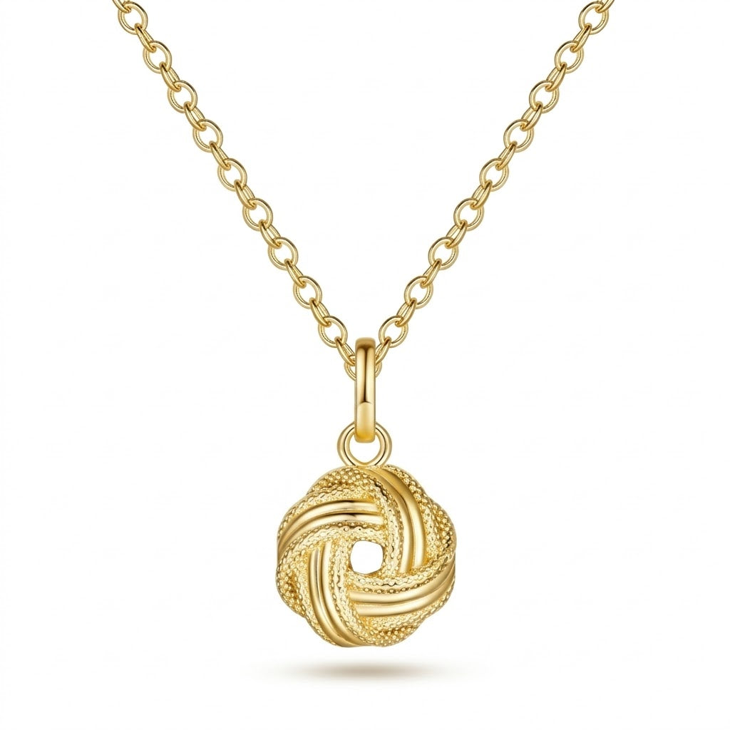 Textured Eternal Love Knot Necklace