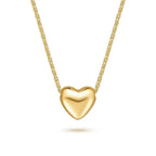 Gemini said Minimalist Puffed Heart Pendant Necklace