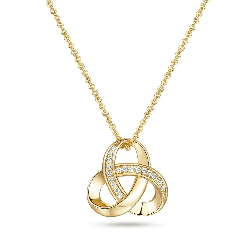 Interlocking Triple Loop Pendant Necklace
