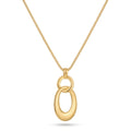 Sculptural Interlocking Oval Pendant Necklace