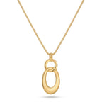 Sculptural Interlocking Oval Pendant Necklace