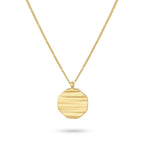 Rippled Octagon Medallion Necklace