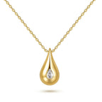 Radiant Teardrop Solitaire Pendant Necklace