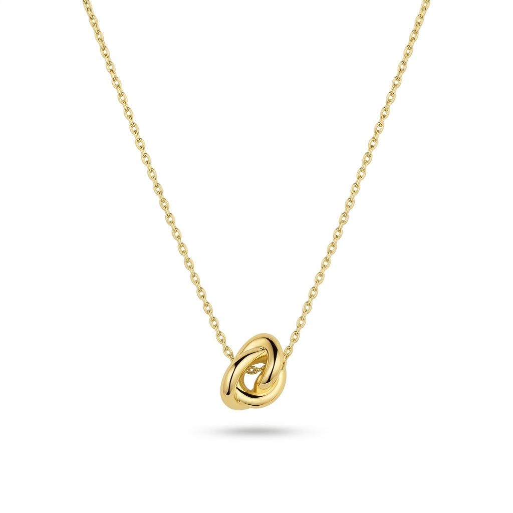 Minimalist Interlocking Double Ring Necklace