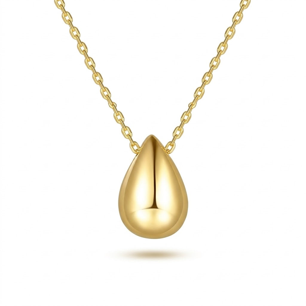 Minimalist Solid Teardrop Pendant Necklace