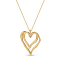 Sculptural Double Open-Heart Pendant Necklace