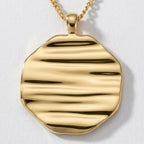 Rippled Octagon Medallion Necklace