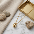 Minimalist Solid Teardrop Pendant Necklace